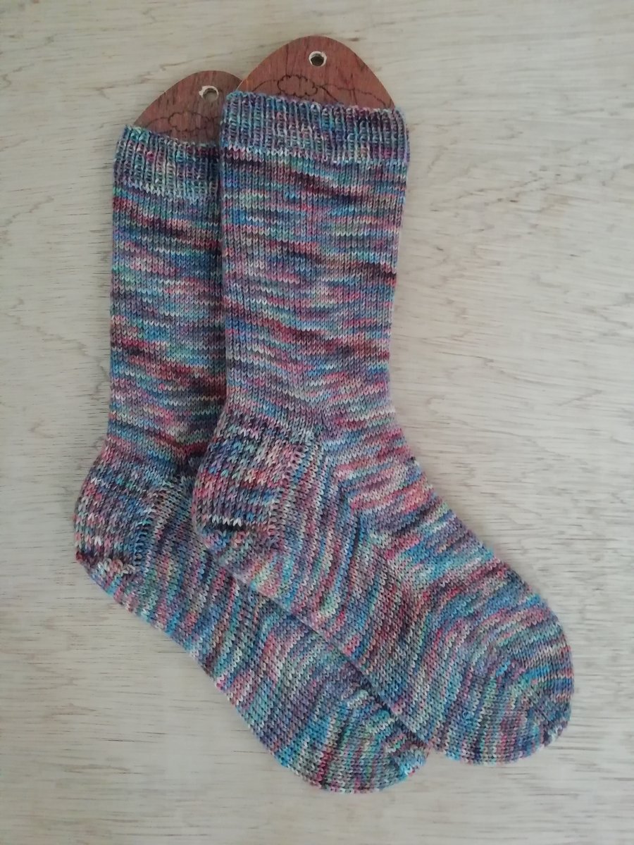 Socks, hand knitted, SMALL, adult size 4-5