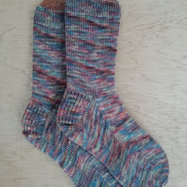 Socks, hand knitted, SMALL, adult size 4-5