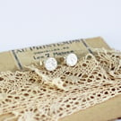 Vintage lace earrings, silver earrings, textured silver