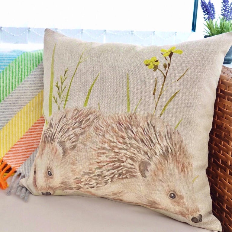 Cushion with Pad: Hedgehog Throw Pillow 17" (43cm) 