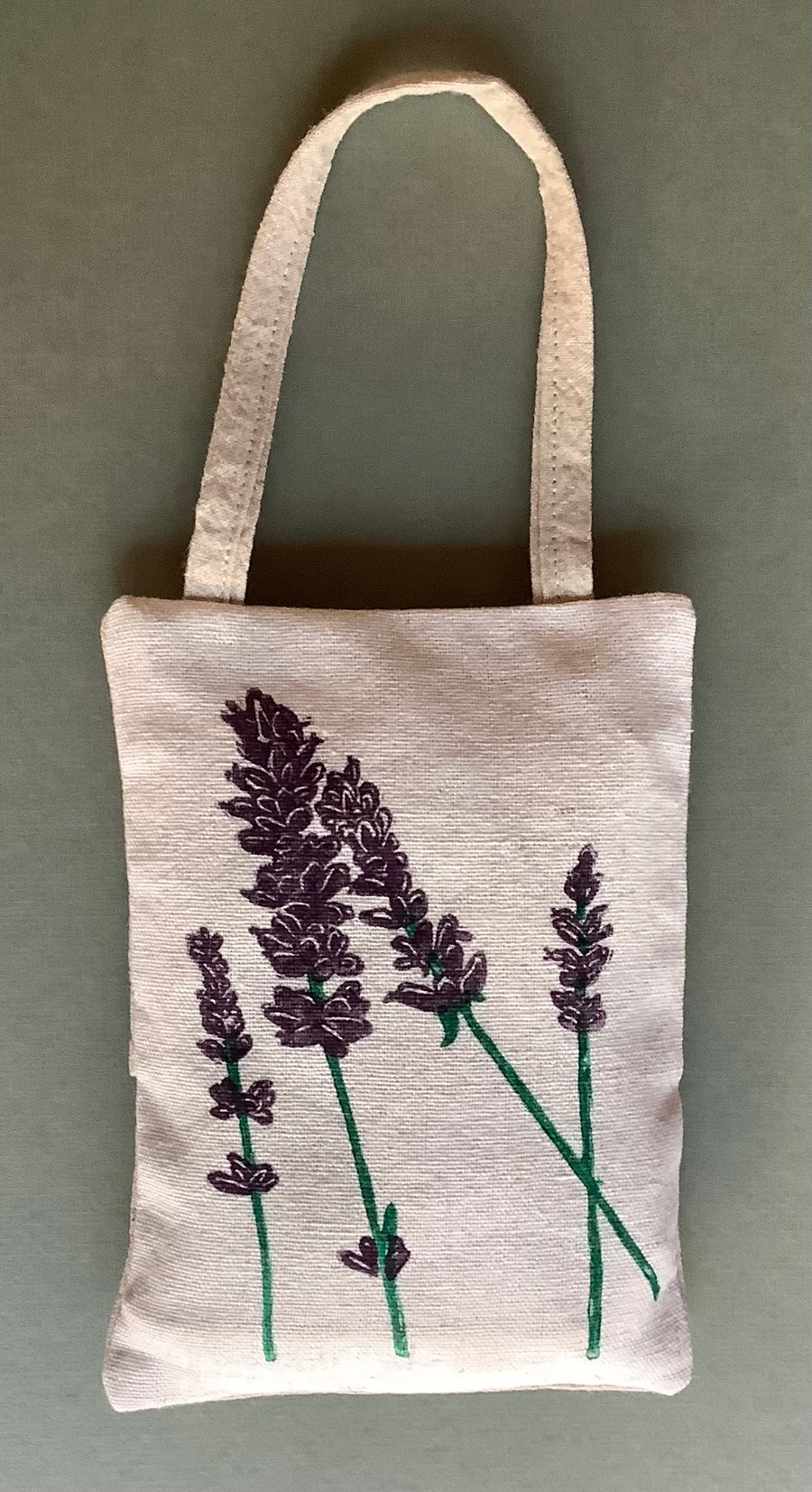 Linen Lavender Bag- Hand Printed Linocut