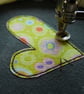 applique embroidered heart keyring key fob hanging decoration ROBOT - Image 5