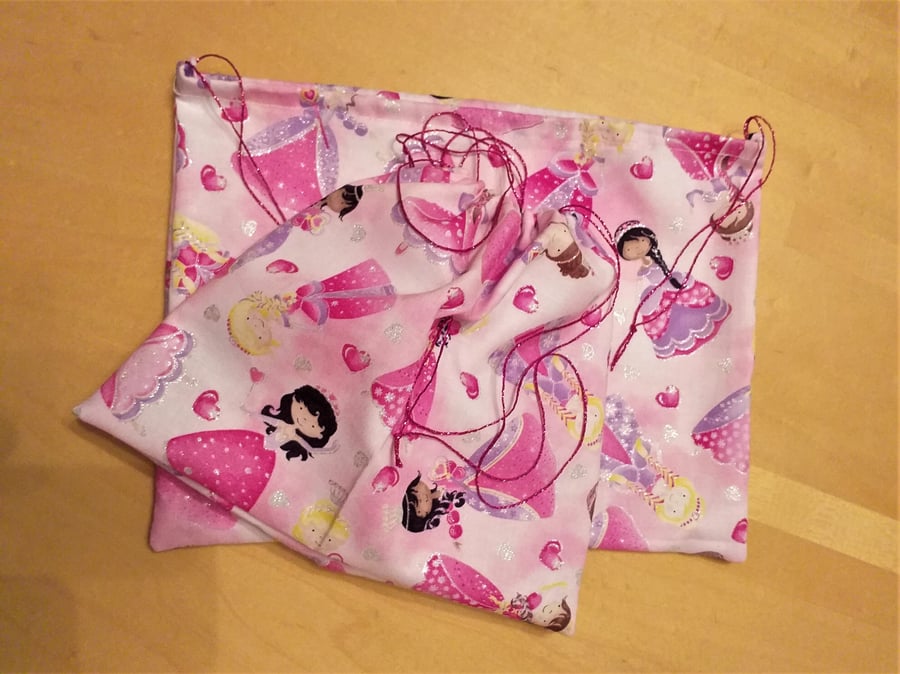 Pack of 4 Princess Drawstring Bags