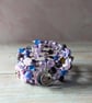 Starlight Voyage, Lavender & Icy Blue Celestial Memory Wire Bracelet