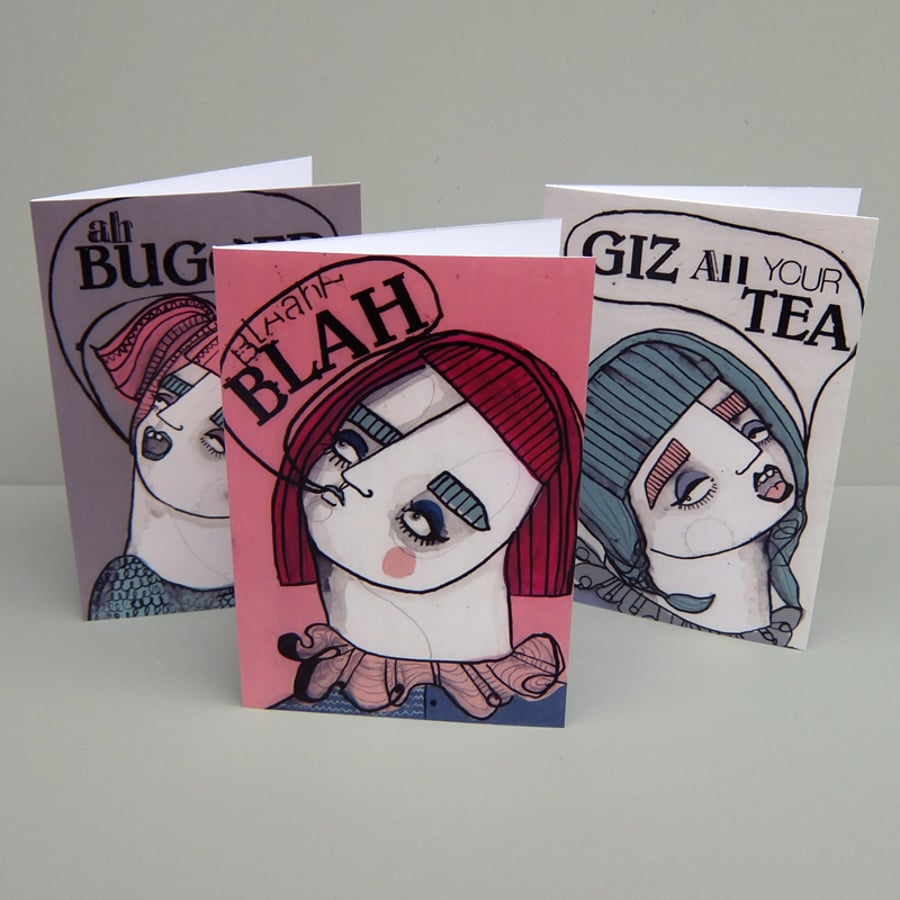 'Gobby Girls' Set of cards