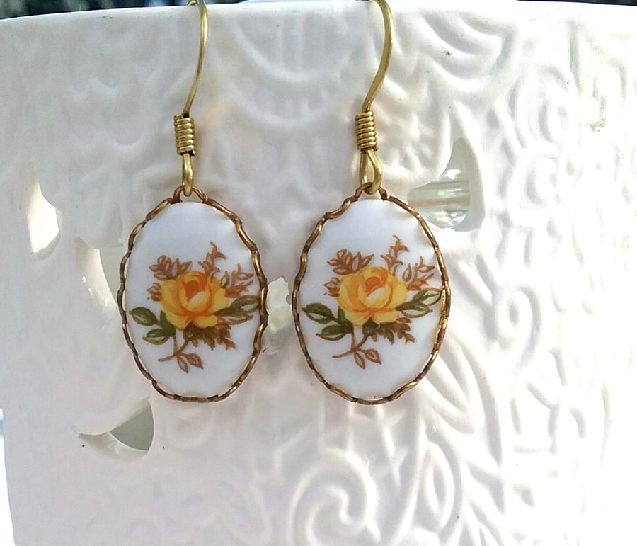 Floral Cameo Earrings......
