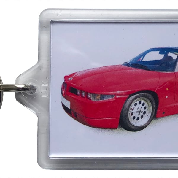 Alfa Romeo SZ 1991- Keyring with 50x35mm Insert - Car Enthusiast