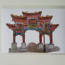 Chinatown Arch Liverpool Watercolour print A5