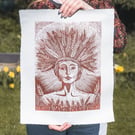 Linocut Print of Demeter - limited edition