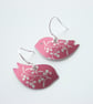  Bird earrings in light red with berries - Image 5