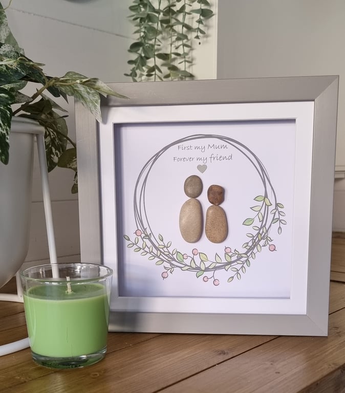 Personalsed Mum Pebble Picture 8" x 8"