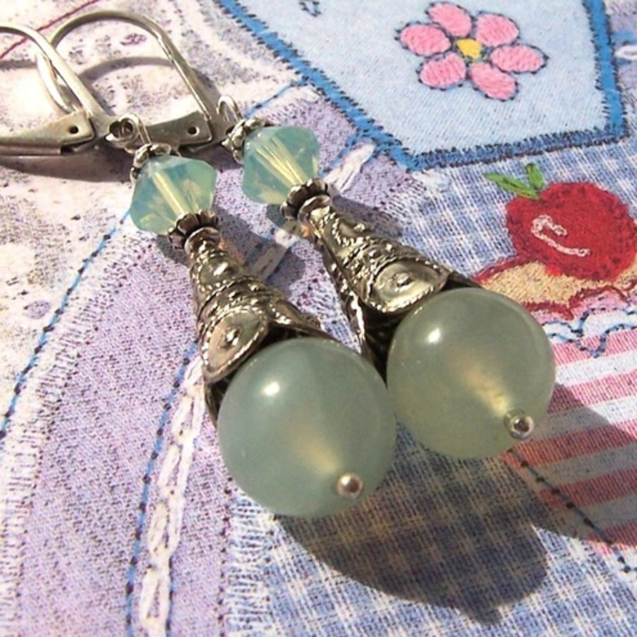 ONE DAY SALE! Jade Vintage-Style Dangly Earrings