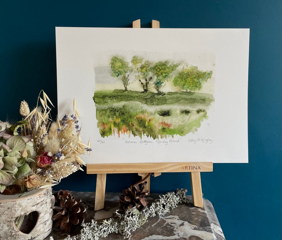 'Autumn Hedgerow, Marshy Ground' limited edition giclée print