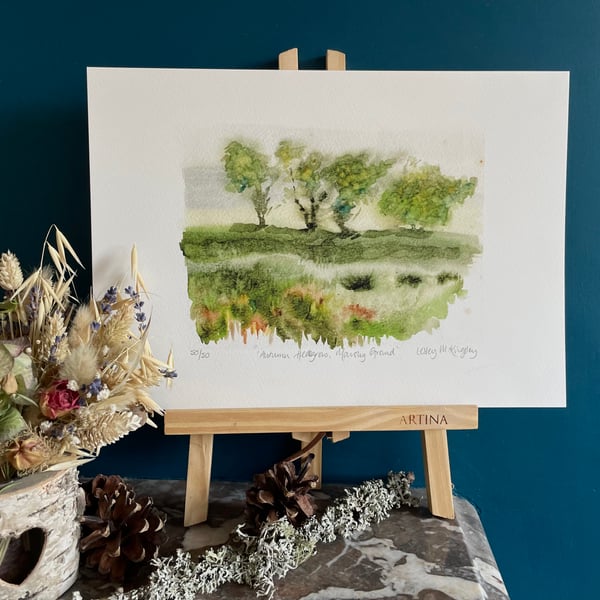 'Autumn Hedgerow, Marshy Ground' limited edition giclée print