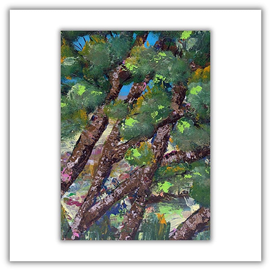 A Scottish landscape painting - tree painting - acrylics