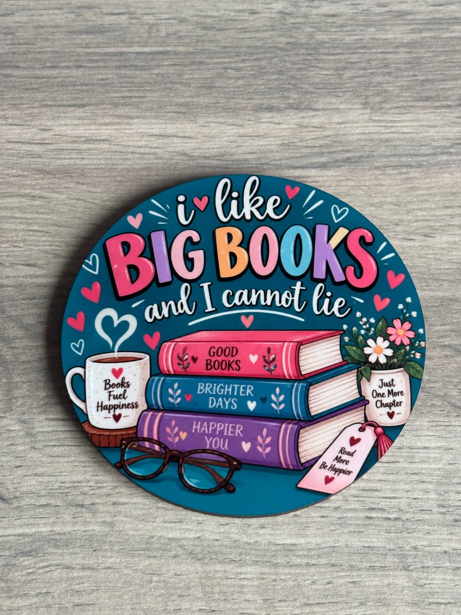 Book Lover Coaster 'I like big books and I cannot lie' bookish gift, reading lov
