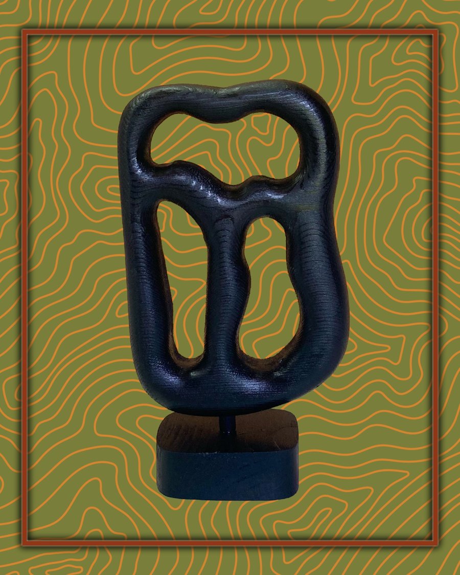 "Observer" - abstract wooden sculpture 