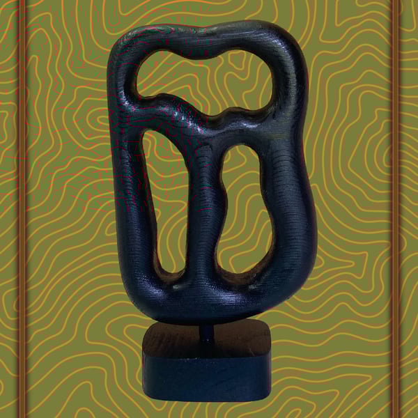 "Observer" - abstract wooden sculpture 