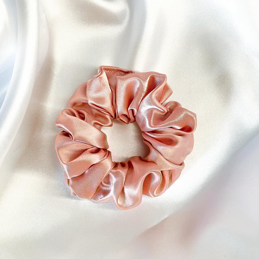Rose Gold Scrunchie - Hair Accessories - Big Satin Scrunchie - Solid Colour Tie