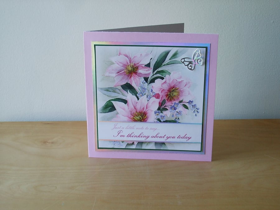 Thinking Of You Card, Pink Lilies  (523)