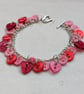Pink and red button bracelet with heart toggle clasp  - Image 3