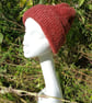 Red hand made Gotland fleece beanie hat - Image 1
