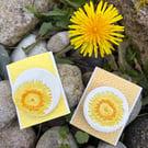 Handmade Ceramic Dandelion brooch, Hand Made Pottery Badge