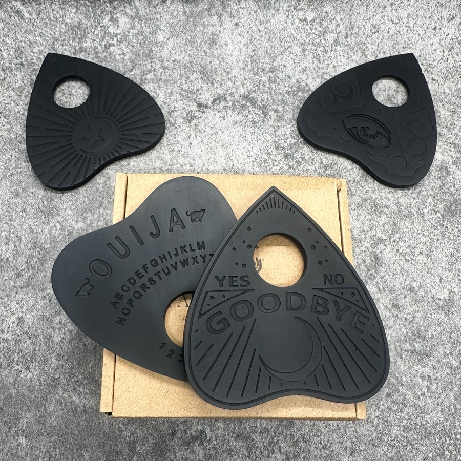 Handmade Black Ouija Planchette Coasters Vintage Gothic Home Accessories Spooky 