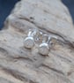 Sterling silver star burst stud earrings, Small earring studs