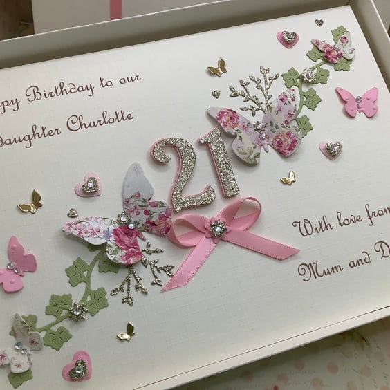 Personalised Birthday Card Gift Boxed Daughter Granddaughter 18th 21st Any Age 