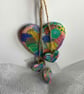 4 hanging abstract wooden hearts  - Image 3