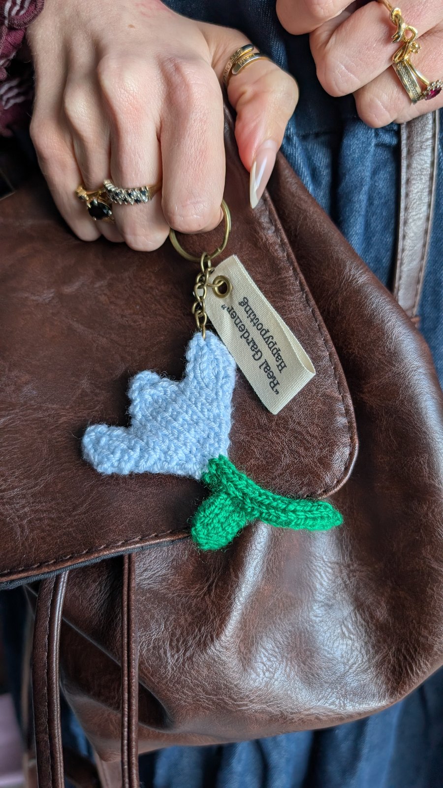 Happypotting 'Real Gardener' Handmadeh Tulip Keyring Gift Set - BLUE