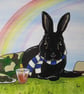 Pet Portrait Cartoon Style 6x4 Cat Dog Rabbit Guinea Pig Hamster Horse Donkey - Image 2