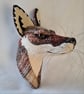 Faux fox wall mount in tartan fabric- Fergus