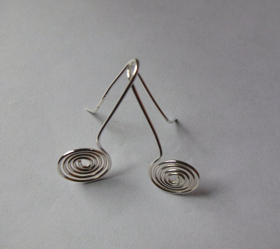 Silver spiral earrings