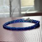 Blue beaded handmade necklace 