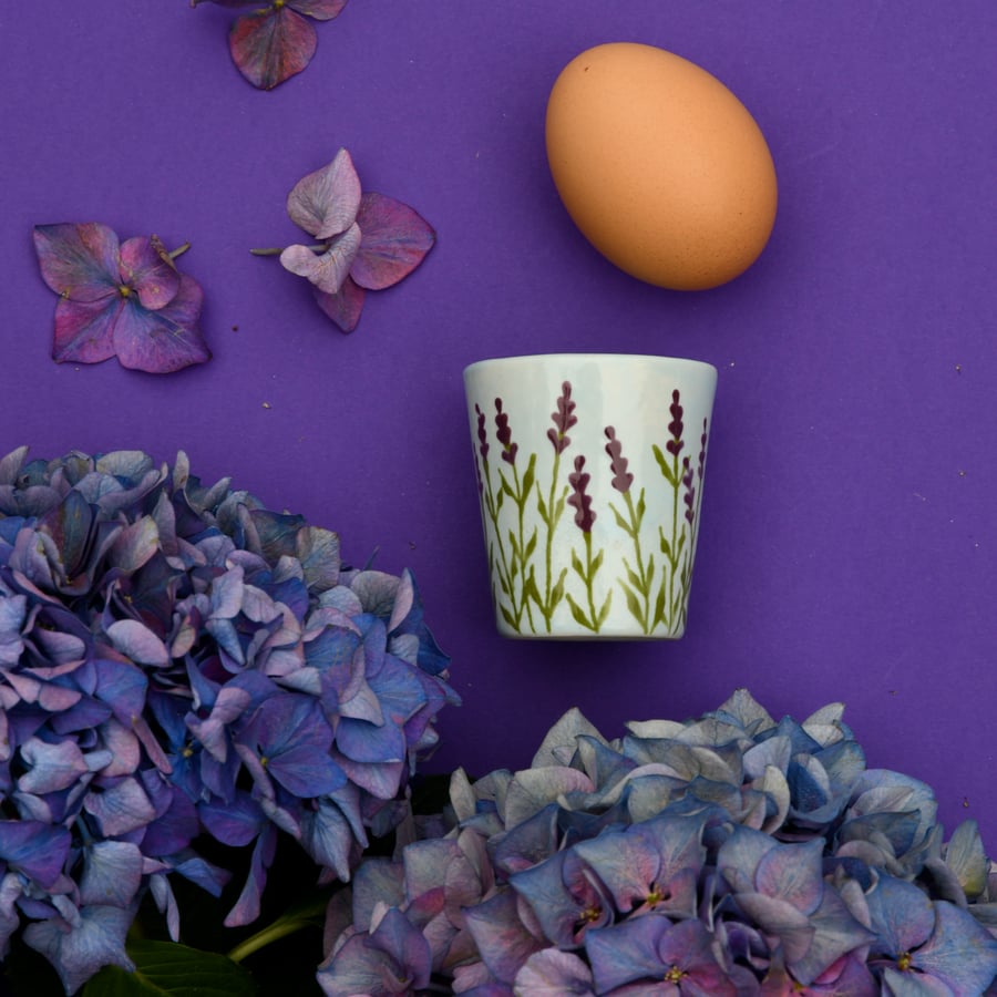 Lavender Egg Cup - Hand Painted