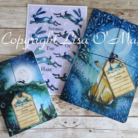 Art Gift Bundle small, Notebooks, Greetings Cards, Hare, Stag, goddess