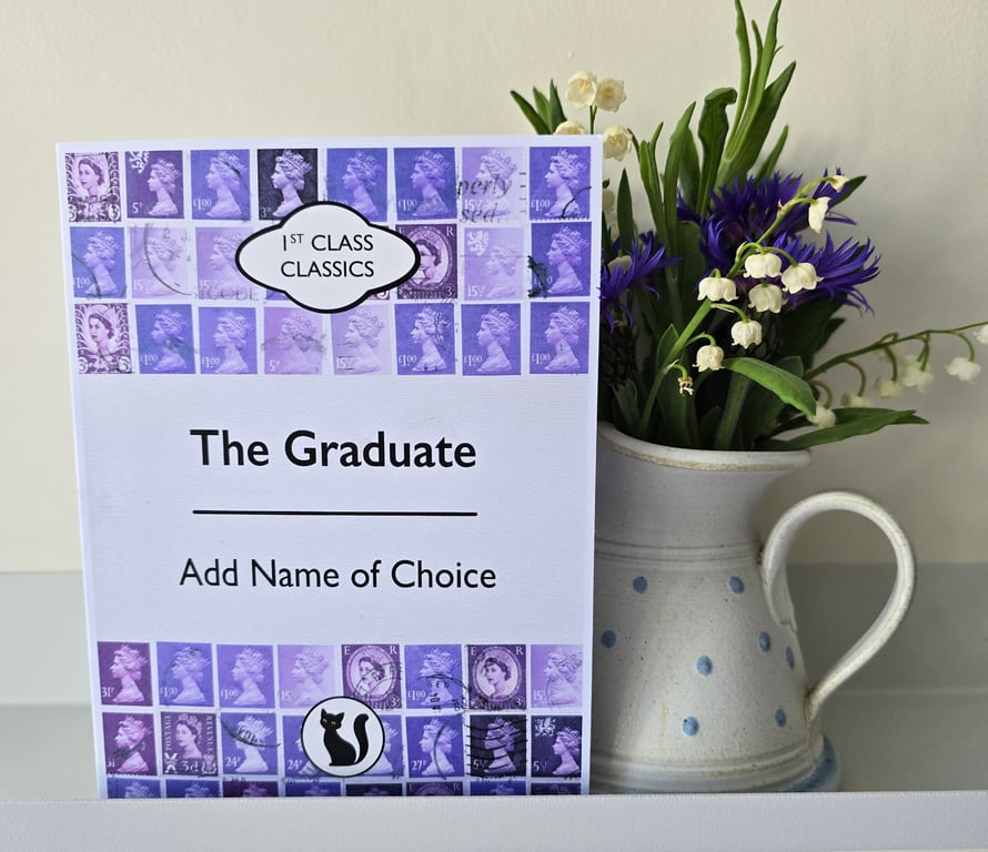 Personalised Graduation Card, Vintage Book Cover Inspired,  Free P&P to UK