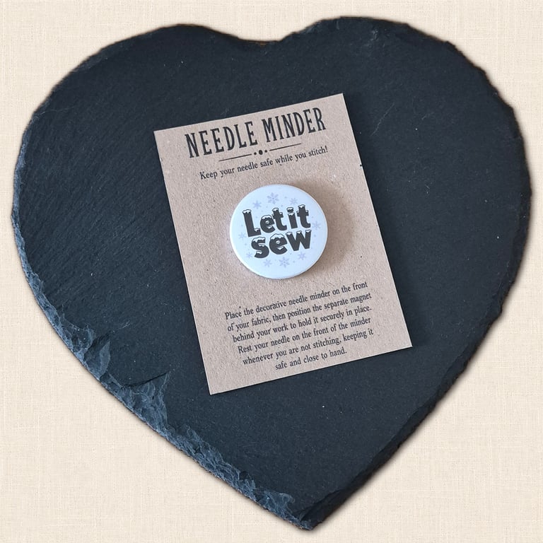Let It Sew Needle Minder - Festive Cross Stitch Accessory