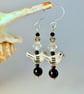 Tibetan Silver Bird Earrings With Onyx & Crystal, Mother's Day, Valentine Gift  - Image 4