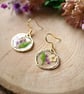 Real Pressed Flowers in Resin and Stainless Steel Drop Earrings - Image 5