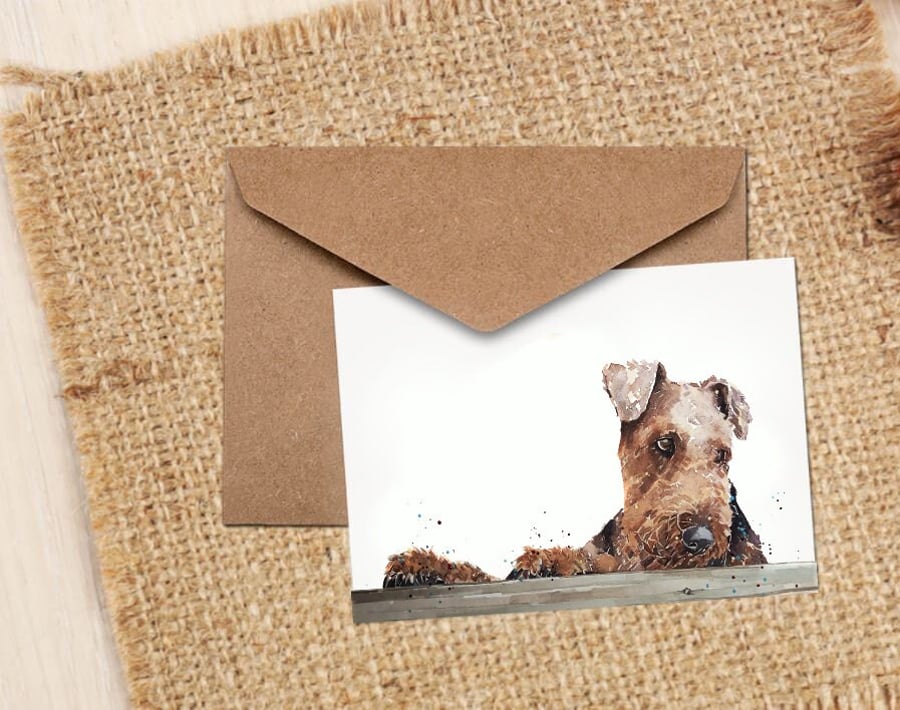 Airedale Terrier II GreetingNote Card-Airedale Terrier cards,Airedale Terrier ca