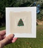 Christmas Tree, hand embroidered Christmas card, recycled card - Image 5