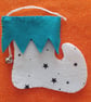 Handmade Elf Boot Christmas White and Blue