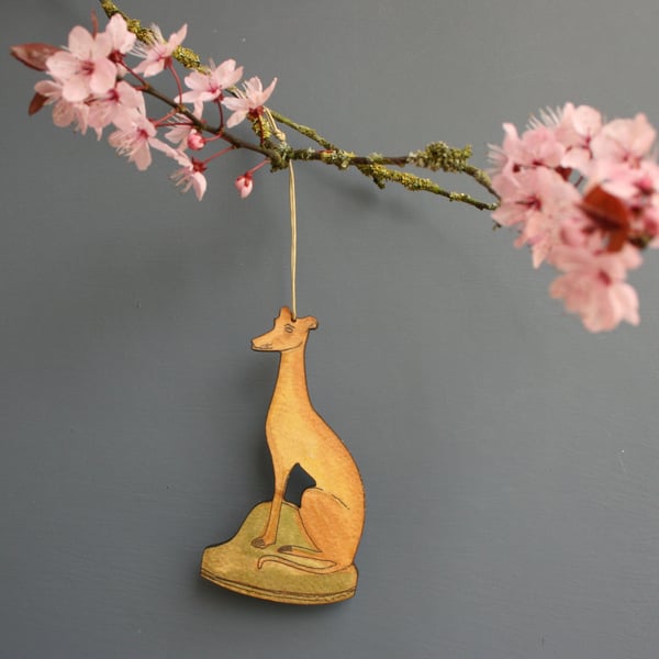 Greyhound dog hanging decoration