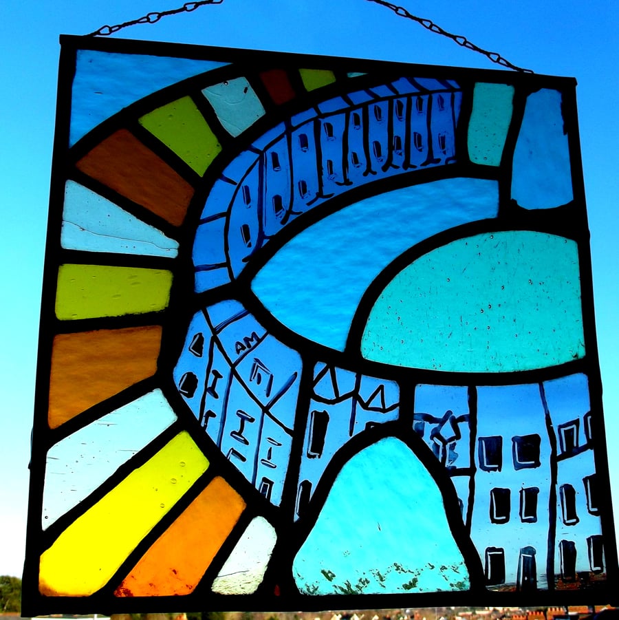 Bath, Contemporary Stained Glass Panel 