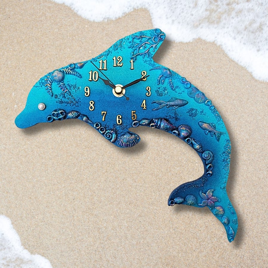 Dolphin Shaped Wall Hanging Clock