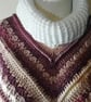 Nordic Queen Crochet Poncho, Cowl Neck V-Stitch Chevron Wrap - Image 5