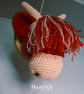 Crocheted Highland coo trophy head on wooden board - Image 3